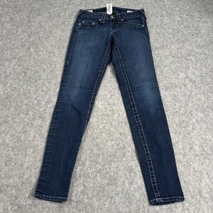 True Religion Jeans Women's‎ Dark Wash Low Rise Skinny Stretch Denim Size 27